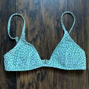 Rhythm. Green/White Bikini Top